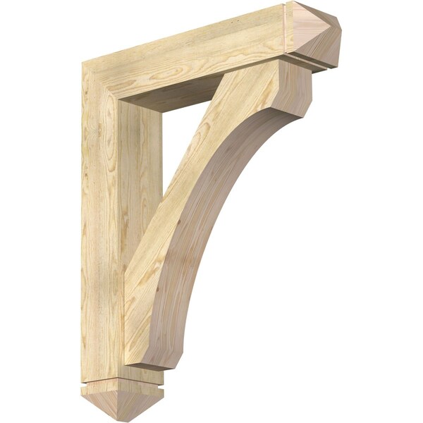 Ekena Millwork Legacy Arts and Crafts Rough Sawn Bracket w/ Offset Brace, Douglas Fir, 8"W x 36"D x 44"H BKT0806X36X44LEC03RDF - main